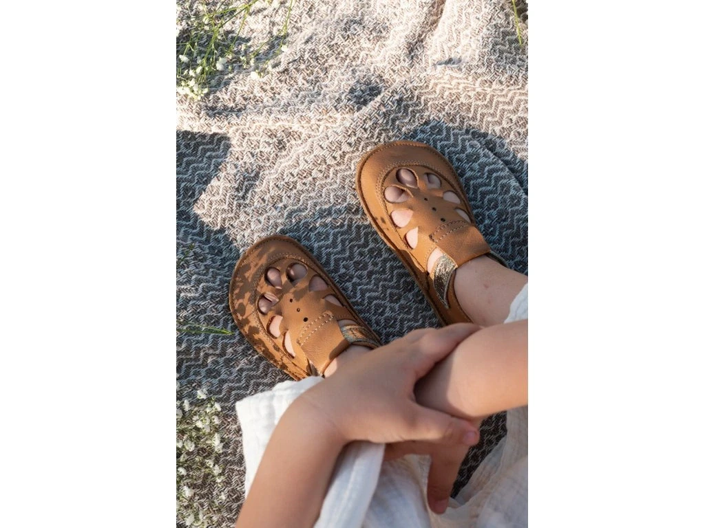 Сандалии Baby Bare Summer Perforation — коричневый, золотистый (детские)