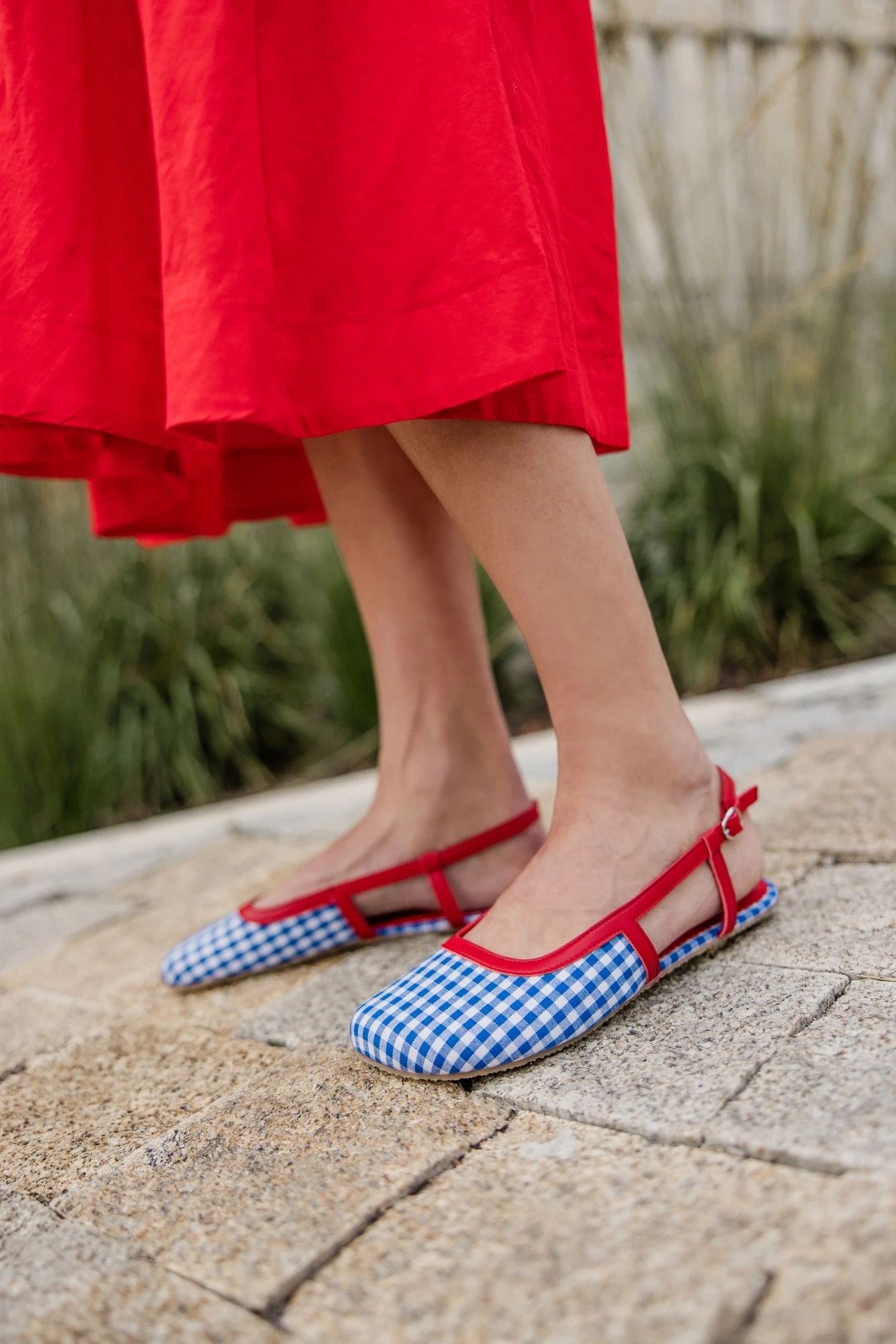 Босоногие сандалии Shapen TWIGGY — синий и красный (веганское исполнение), фото 7