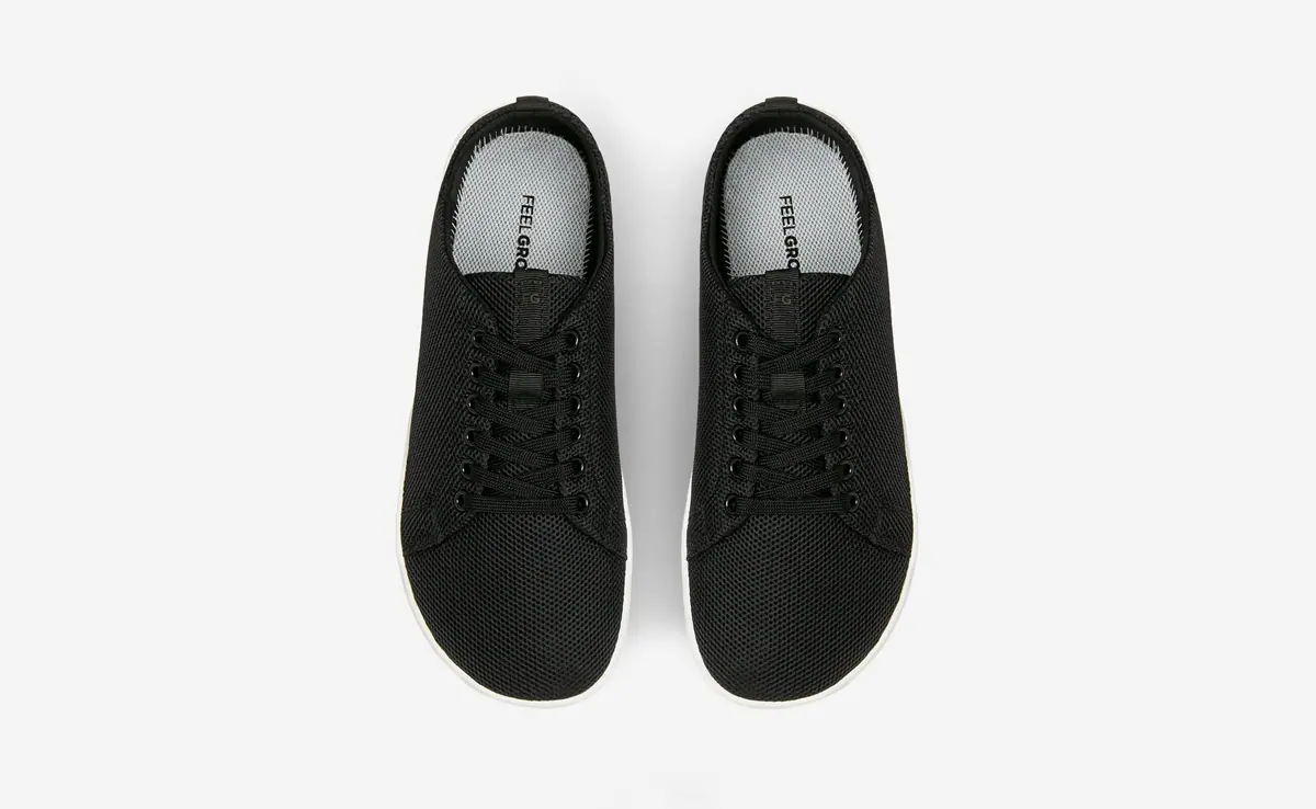 Босоногие кроссовки Feelgrounds Original Mesh — чёрный и белый, фото 3