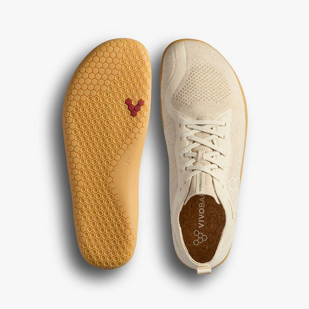 Кроссовки Vivobarefoot Primus Lite Knit Natural — мужская модель, кремовый, фото 2